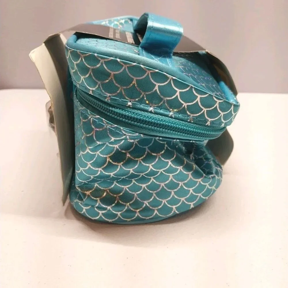 LA Colors Mermaid Makeup Bag w/ 5 Travel Size  Cosmetics Brushes NWT